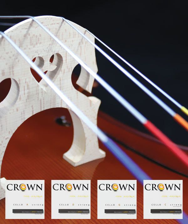 Crown Strings ® made by Larsen Strings of Denmark.