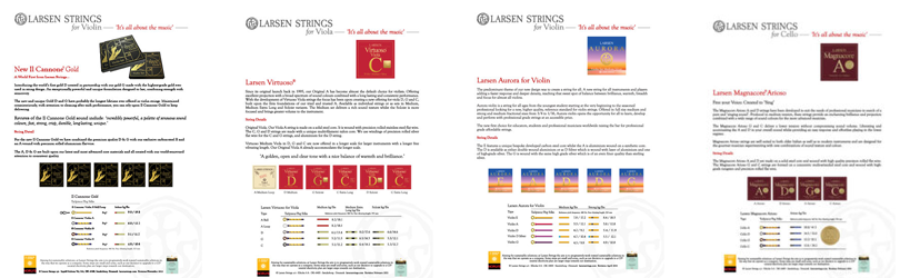 Larsen Strings information PDFs
