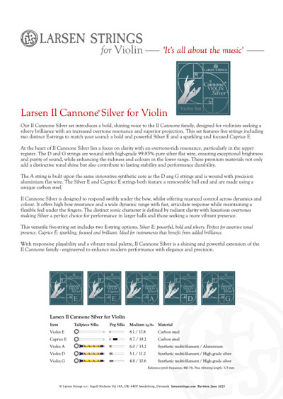 Larsen Il Cannone Silver Violin